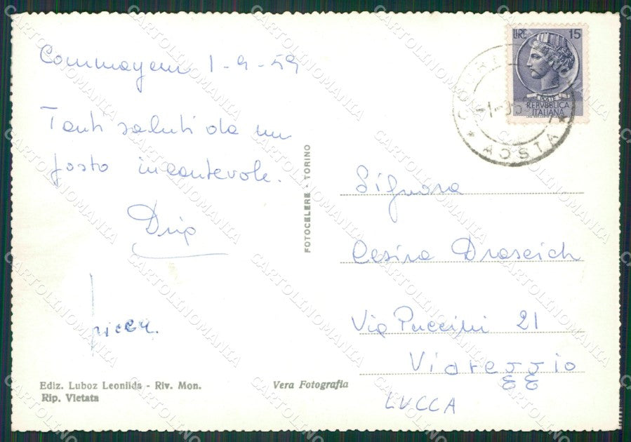 Aosta Courmayeur Villair Foto FG cartolina KB1963 – retro