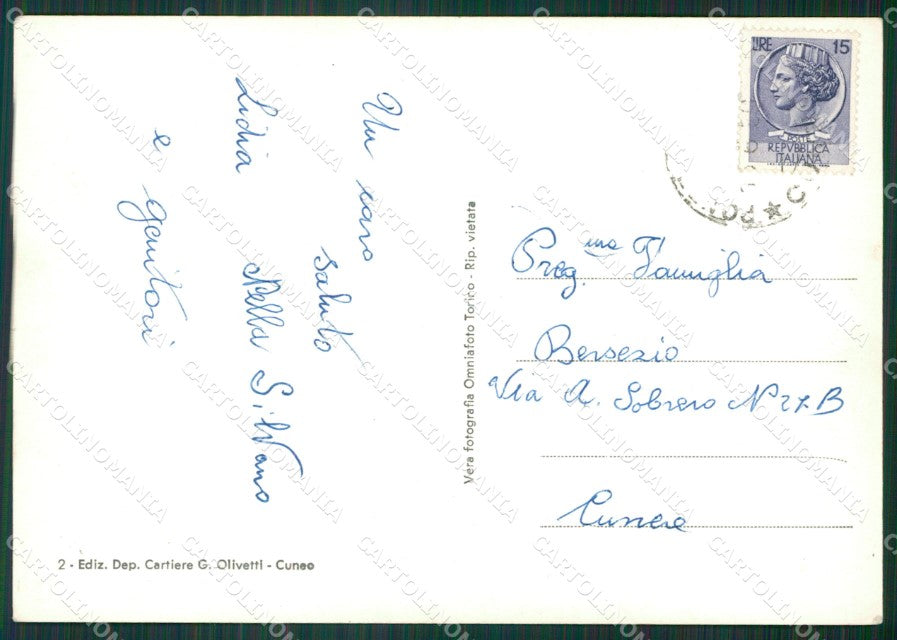 Cuneo Montechianale Lago Foto FG cartolina KB1979 – retro