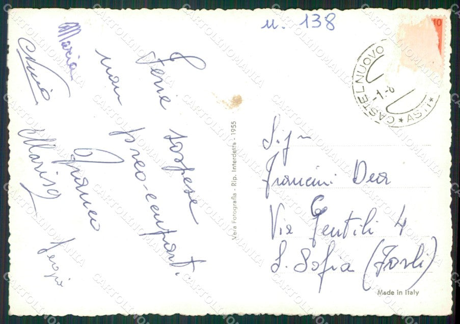 Asti Castelnuovo Colle don Bosco Foto FG cartolina KB1982 – retro
