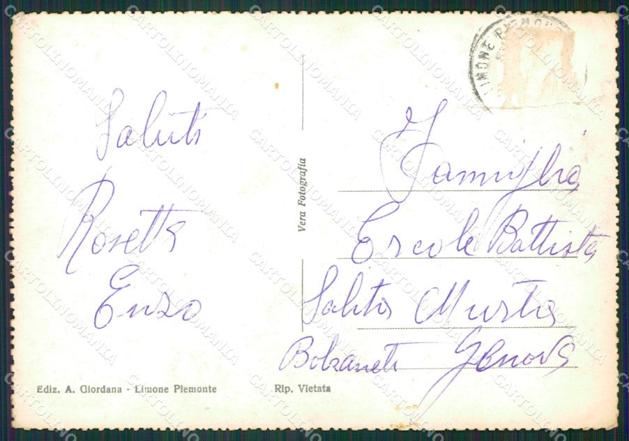 Cuneo Limone Piemonte Foto FG cartolina KB1984 – retro