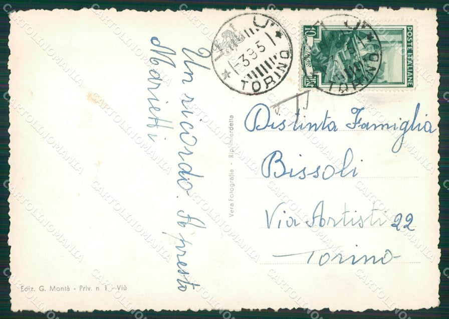 Torino Viù Rocciamelone Foto FG cartolina KB2011 – retro