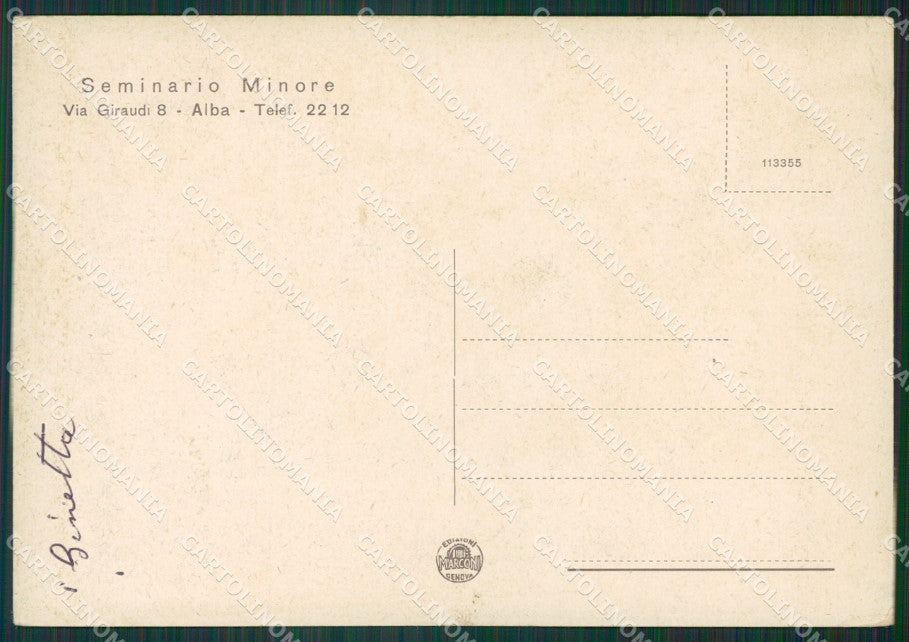 Cuneo Alba Seminario FG cartolina KB2021 – retro