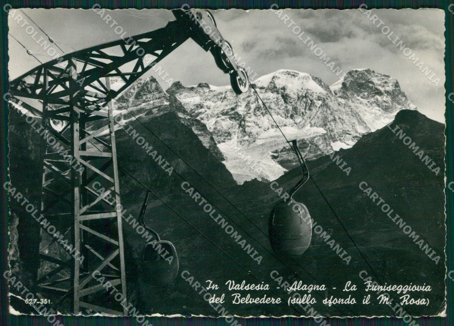 Vercelli Alagna Funiseggiovia Monte Rosa PIEGHE Foto FG cartolina KB2035 – fronte