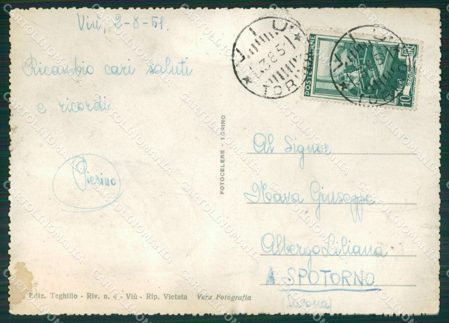 Torino Viù PIEGHINE Foto FG cartolina KB2039 – retro