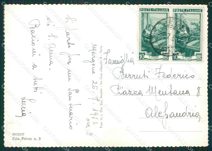 Torino Usseglio Margone Foto FG cartolina KB2049 – retro