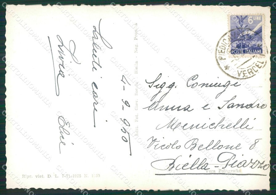 Biella Piedicavallo Foto FG cartolina KB2056 – retro