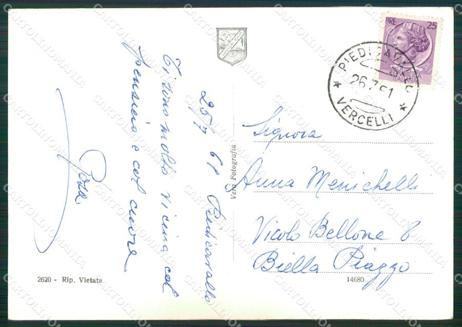 Biella Piedicavallo Foto FG cartolina KB2057 – retro