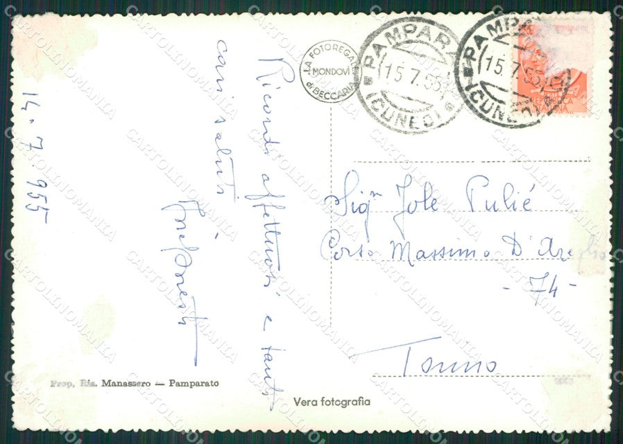 Cuneo Pamparato ABRASA COLLA Foto FG cartolina KB2059 – retro