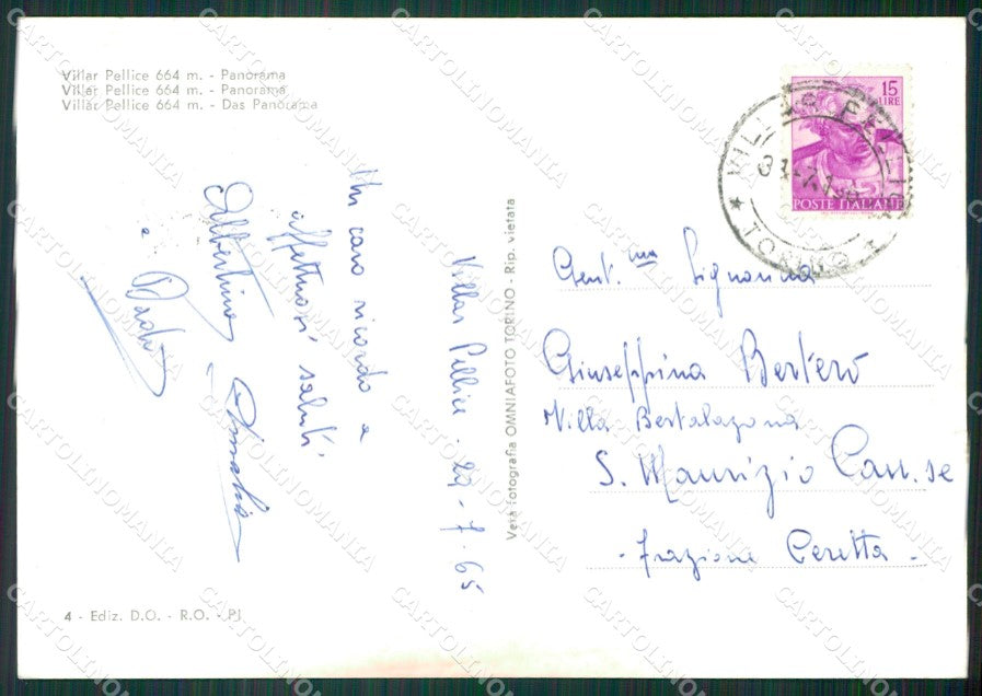 Torino Villar Pellice Foto FG cartolina KB2060 – retro