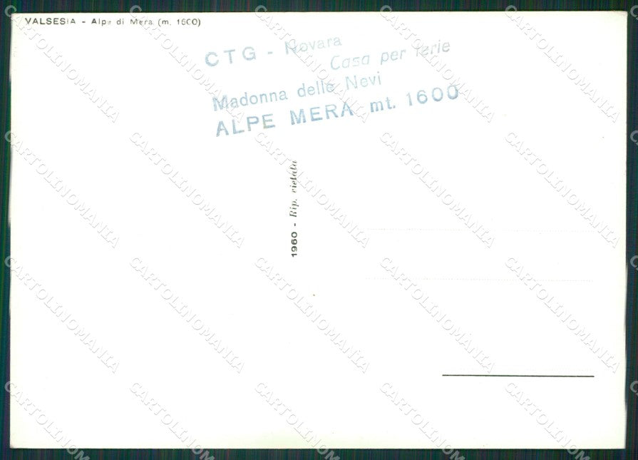 Vercelli Scopello Alpe Mera Nevicata Sci Foto FG cartolina KB2069 – retro