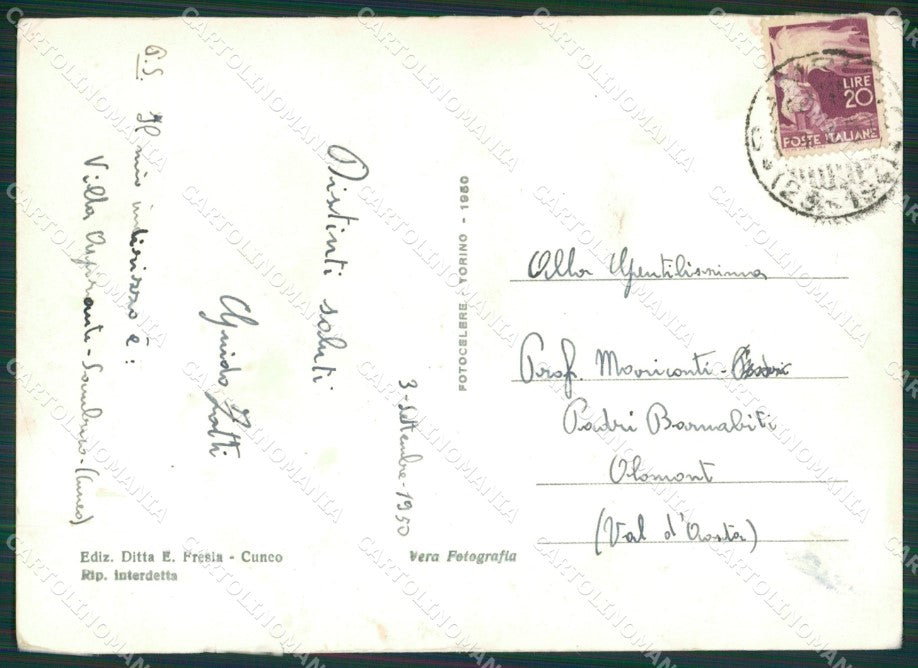 Cuneo Sambuco Valle Stura PIEGHE Foto FG cartolina KB2072 – retro