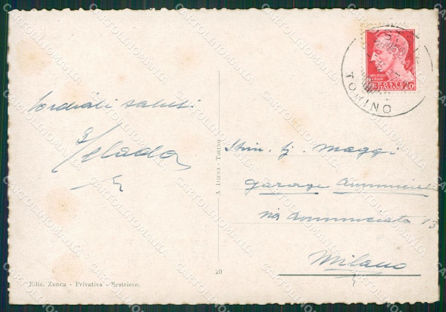 Torino Sestriere Nevicata FG cartolina KB2103 – retro