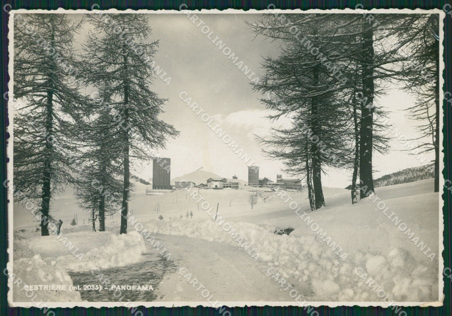 Torino Sestriere Nevicata PIEGHINE Foto FG cartolina KB2104 – fronte