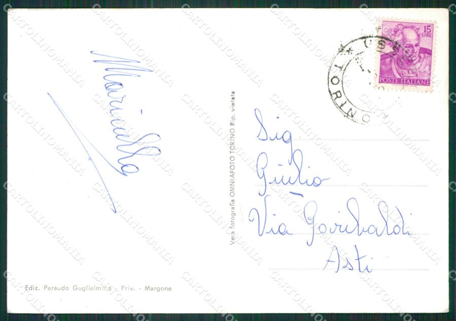Torino Usseglio Margone Foto FG cartolina KB2119 – retro