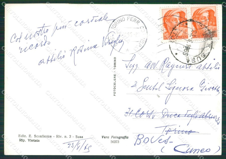 Torino Susa Foto FG cartolina KB2122 – retro