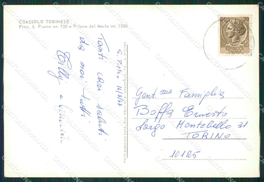 Torino Coassolo Torinese Foto FG cartolina KB2123 – retro