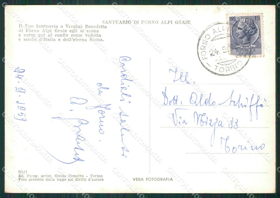 Torino Groscavallo Signora di Loreto Vallone di Sea Foto FG cartolina KB2128 – retro