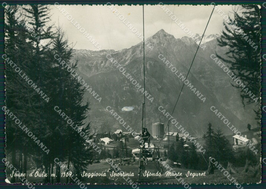 Torino Sauze D'Oulx Sportinia Seggiovia ABRASA PIEGHE Foto FG cartolina KB2136 – fronte