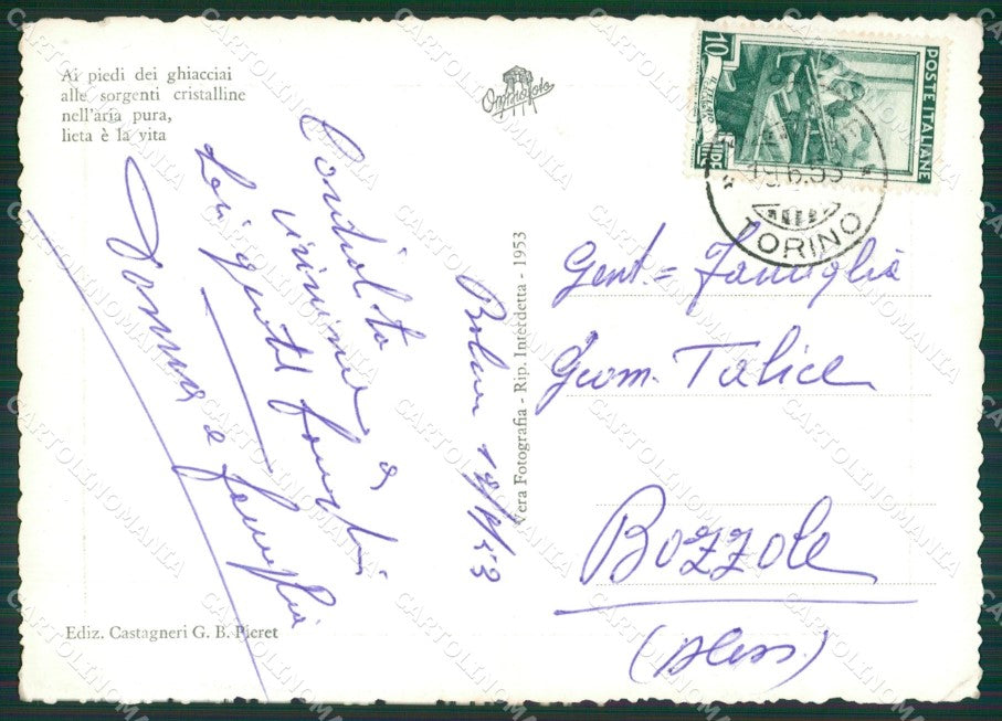 Torino Balme Cornetti Bessanese Foto FG cartolina KB2137 – retro