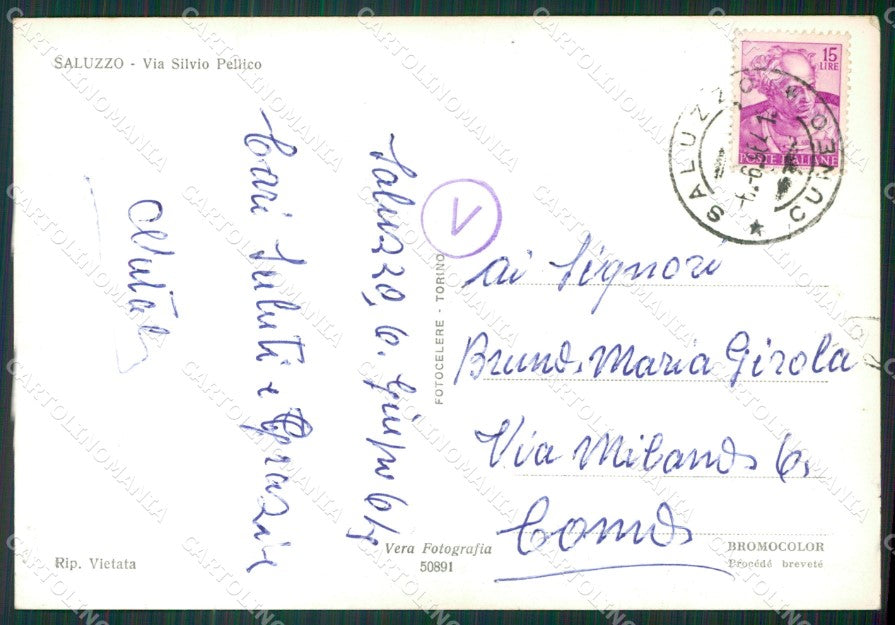 Cuneo Saluzzo Auto Foto FG cartolina KB2143 – retro