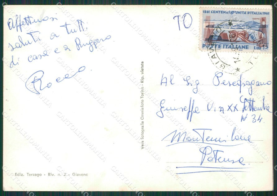 Torino Giaveno Selvaggio Santuario PIEGHINA FORI Foto FG cartolina KB2154 – retro