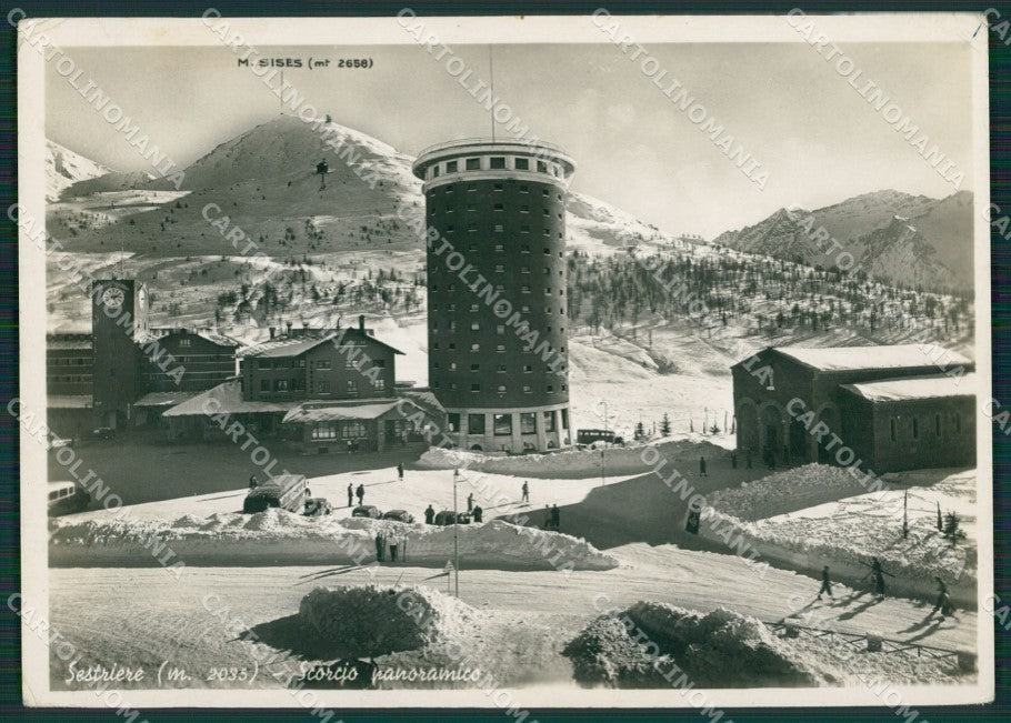 Torino Sestriere Nevicata Sci Monte Sises PIEGHINE Foto FG cartolina KB2169 – fronte