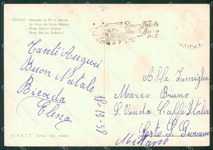 Torino Città Stazione PIEGHE FG cartolina KB2174 – retro