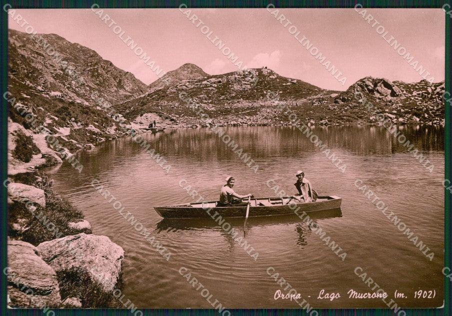 Biella Oropa Lago Mucrone Barca Foto FG cartolina KB2189 – fronte