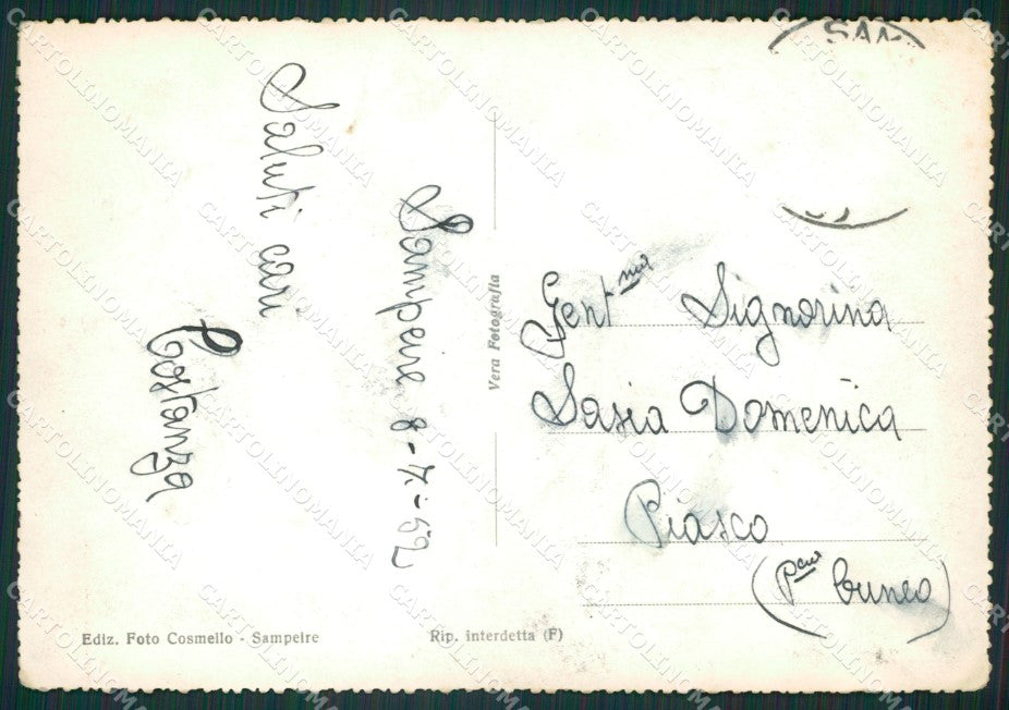 Cuneo Sampeyre Lago di Valle Varaita Foto FG cartolina KB2202 – retro