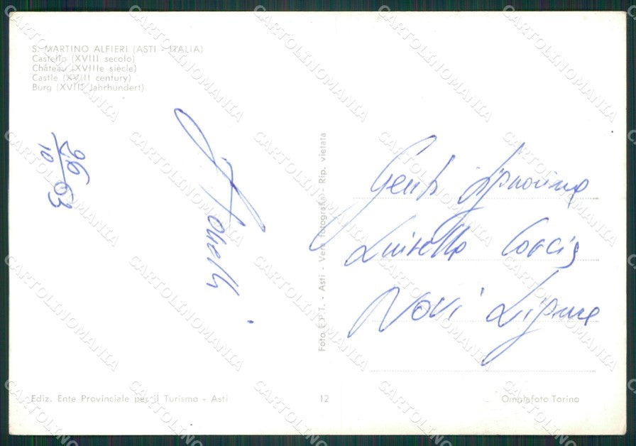 Asti San Martino Alfieri Foto FG cartolina KB2220 – retro