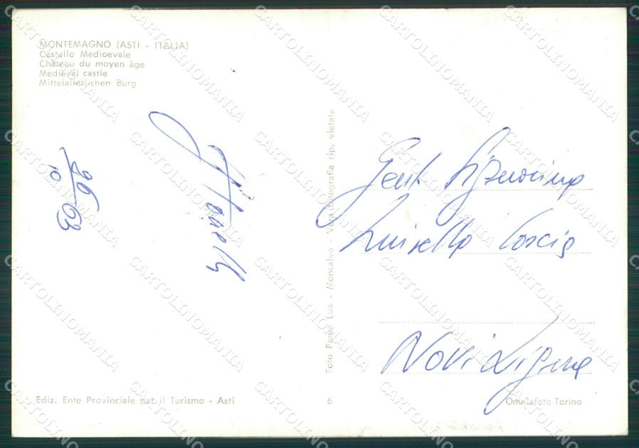 Asti Montemagno Foto FG cartolina KB2221 – retro