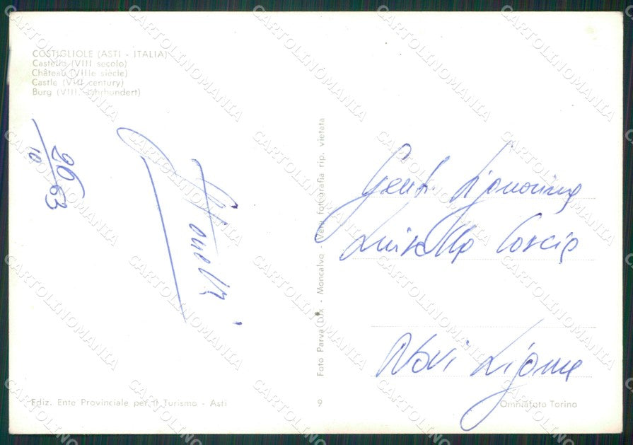 Asti Costigliole ABRASA PIEGA Foto FG cartolina KB2224 – retro