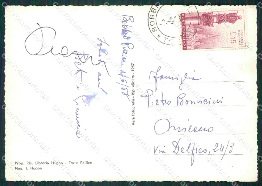 Torino Bobbio Pellice Stella Alpina Foto FG cartolina KB2228 – retro
