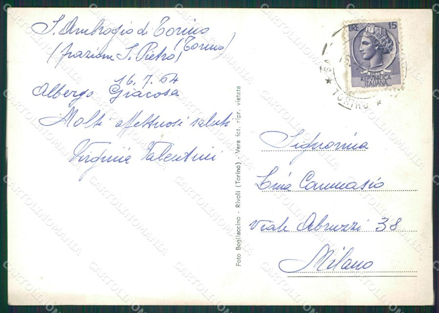 Torino Moncalieri Borgata San Pietro Rocciamelone Foto FG cartolina KB2231 – retro
