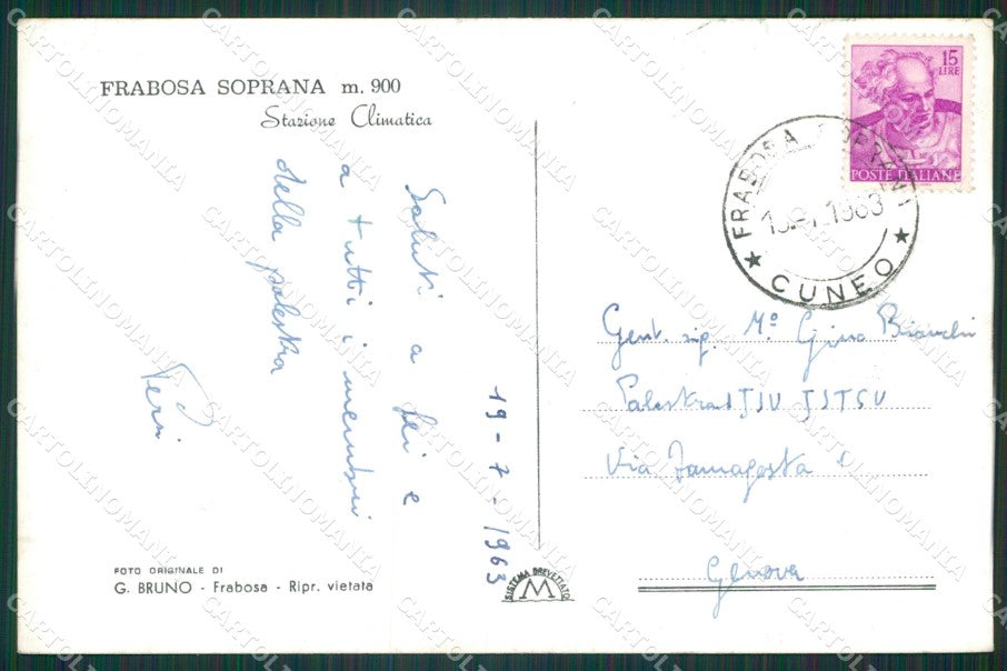 Cuneo Frabosa Soprana Foto FG cartolina KB2251 – retro