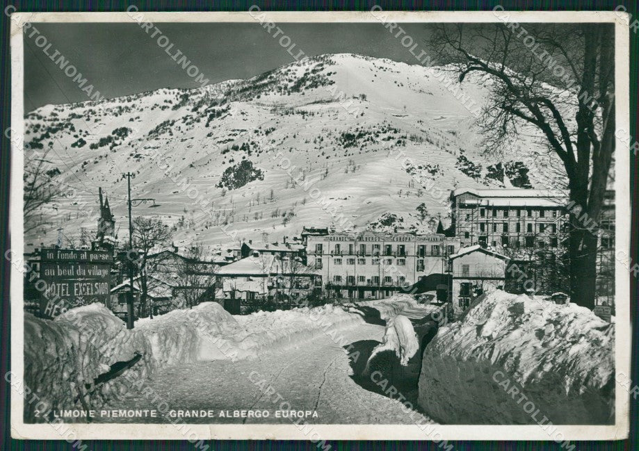 Cuneo Limone Piemonte Nevicata PIEGHINE Foto FG cartolina KB2253 – fronte