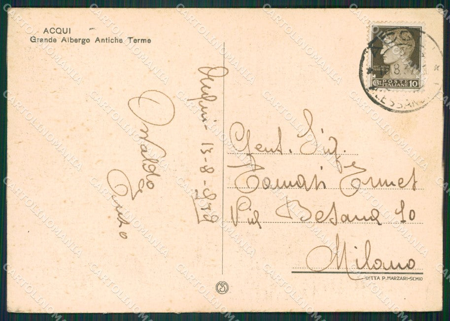 Alessandria Acqui Terme FG cartolina KB2261 – retro