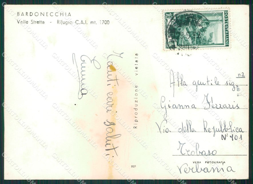 Torino Bardonecchia MACCHIA Foto FG cartolina KB2265 – retro
