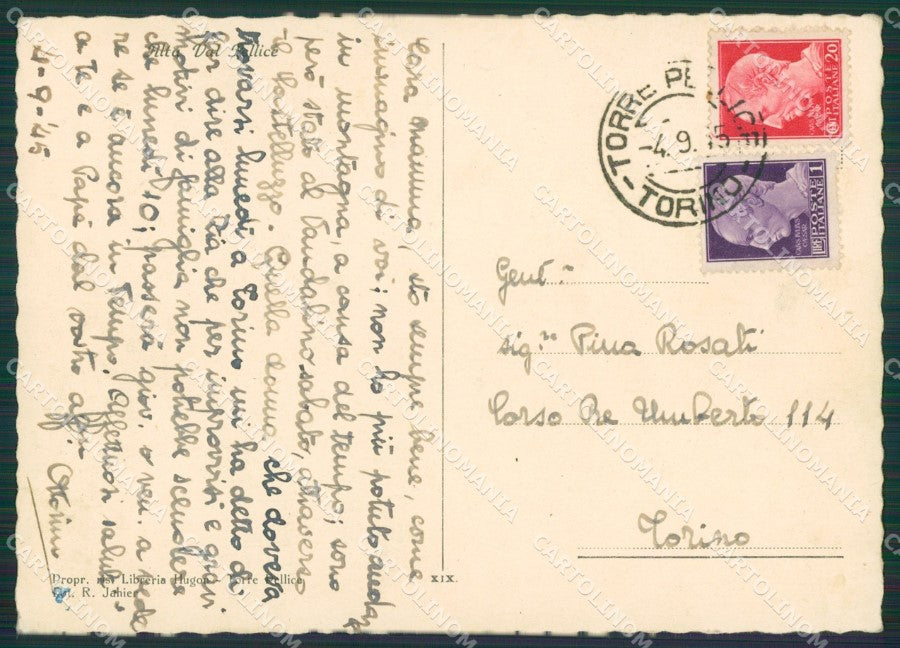 Alessandria Monte Friolent Alpeggi FG cartolina KB2275 – retro