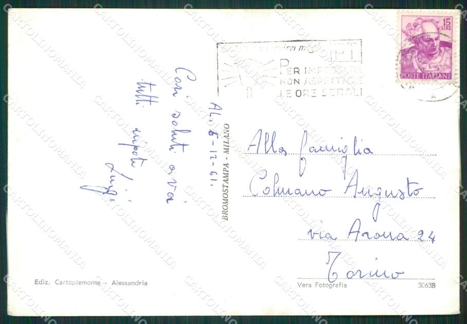 Alessandria Città Stazione PIEGA Foto FG cartolina KB2287 – retro