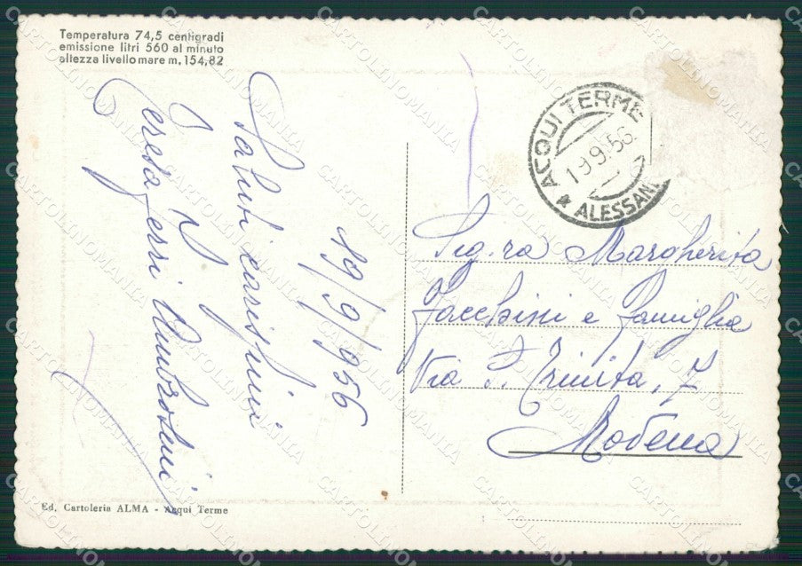Alessandria Acqui Terme PIEGHINE FG cartolina KB2288 – retro