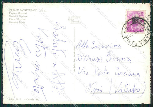 Alessandria Casale Monferrato Auto PIEGHE Foto FG cartolina KB2293 – retro