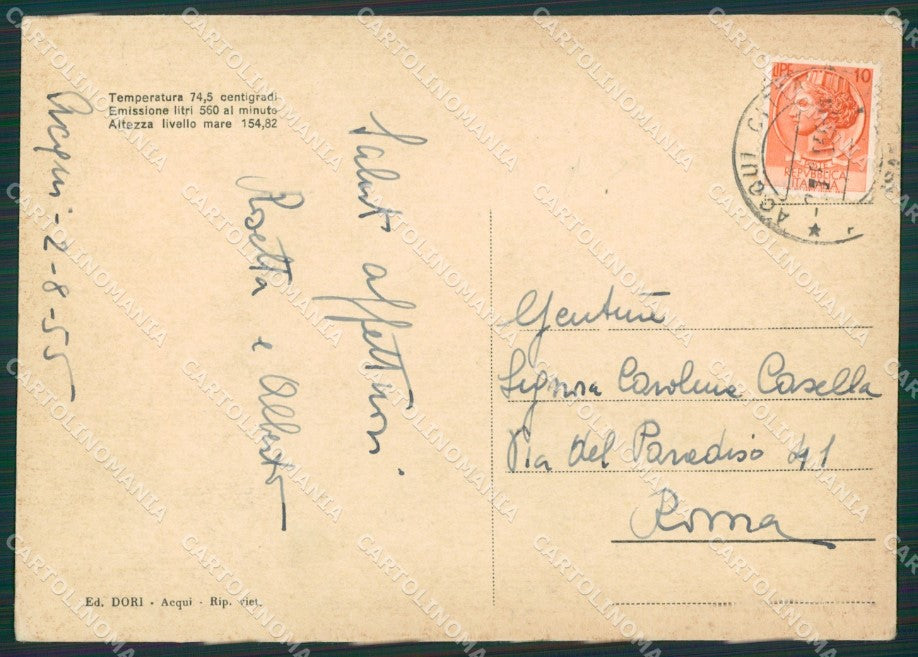 Alessandria Acqui Terme FG cartolina KB2299 – retro