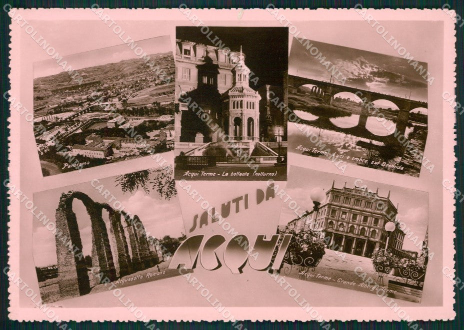 Alessandria Acqui Terme Saluti da STRAPPINO Foto FG cartolina KB2305 – fronte