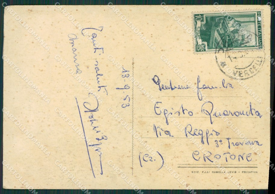 Biella Oropa Seggiovia Monte Camino Sci FG cartolina KB2330 – retro