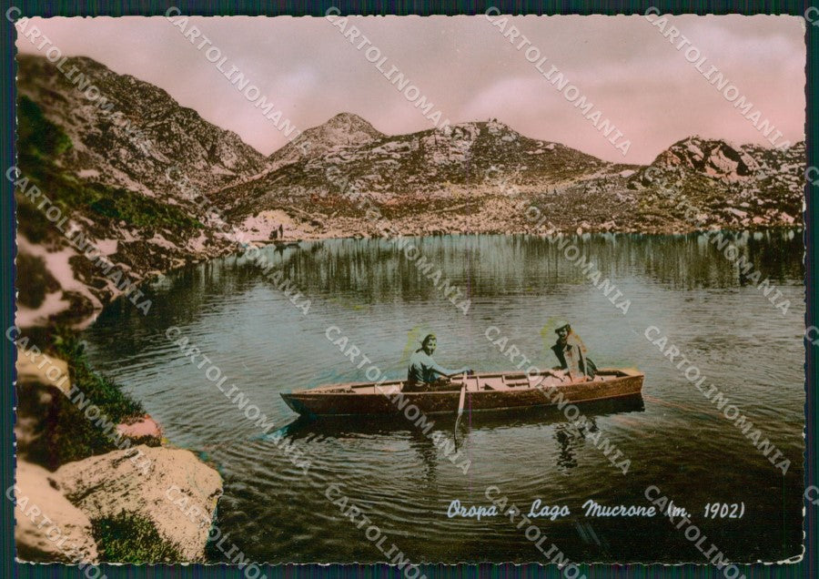Biella Oropa Lago Mucrone Barca COLLA Foto FG cartolina KB2334 – fronte