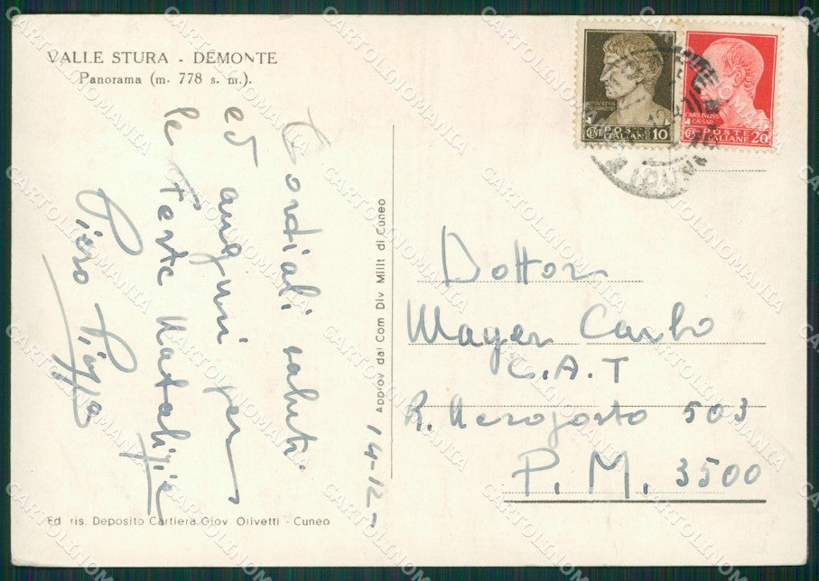 Cuneo Demonte PIEGHE Foto FG cartolina KB2351 – retro