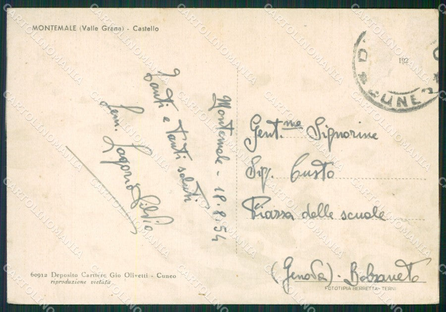 Cuneo Montemale FG cartolina KB2353 – retro
