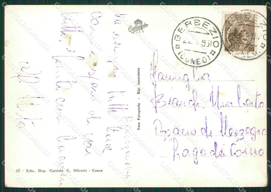 Cuneo Argentera Bersezio PIEGHE Foto FG cartolina KB2357 – retro