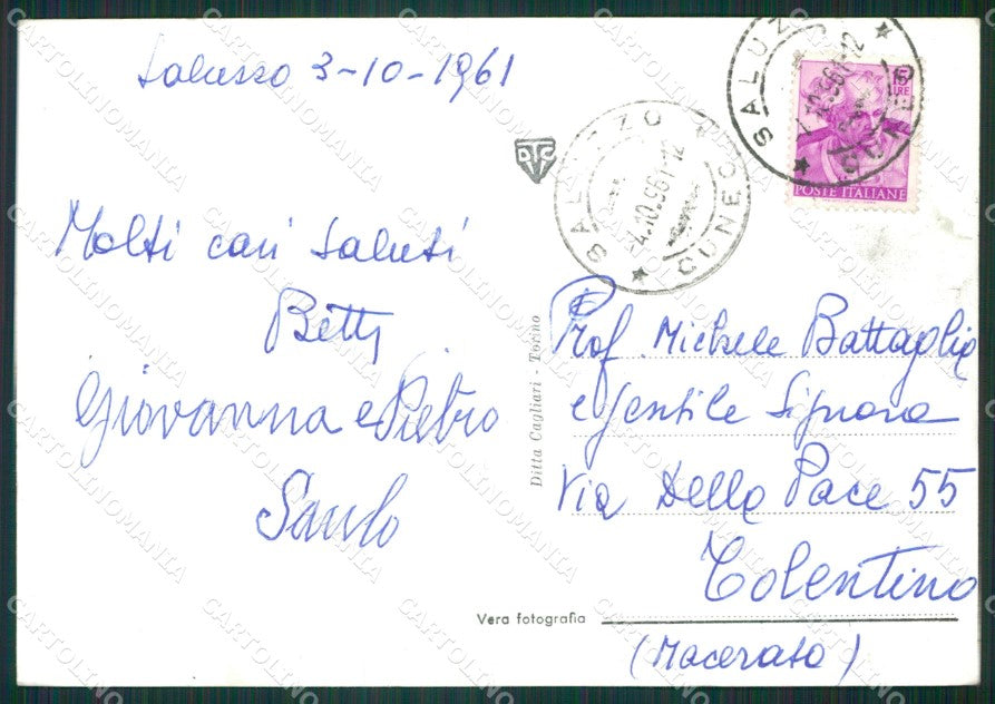 Cuneo Saluzzo Monviso Foto FG cartolina KB2359 – retro